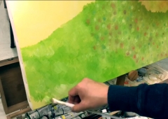 100号キャンバスに挑む「4日目」